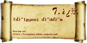 Tölgyesi Ádám névjegykártya